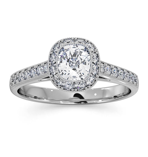 Danielle Diamond Engagement Side Stone Ring in Platinum 1CT G/VS2